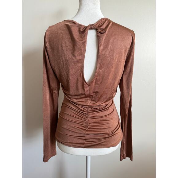 Y2K Copper Wrap Top - Picture 3 of 4